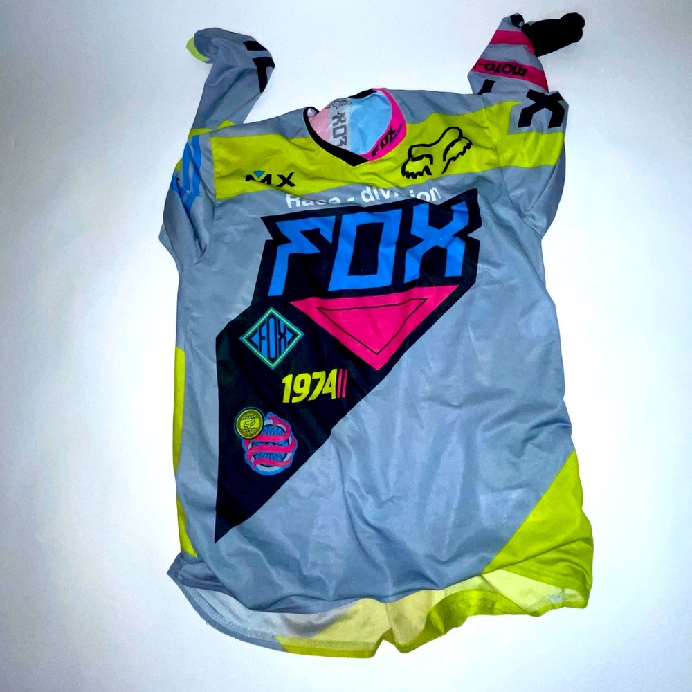 Fox Racing Gray and Yellow Jersey
